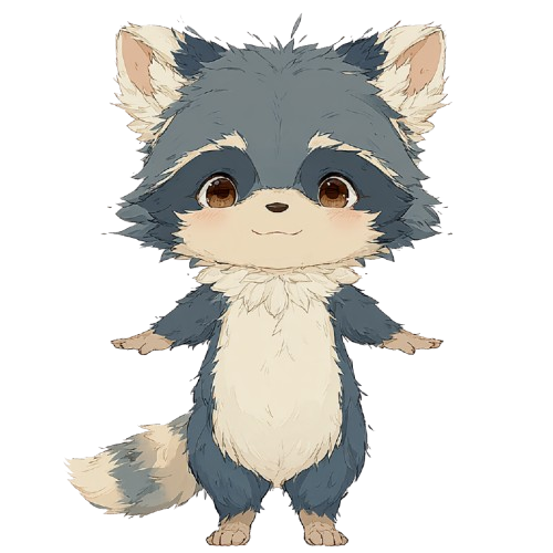 Luna the raccoon welcomes you to Place and Time